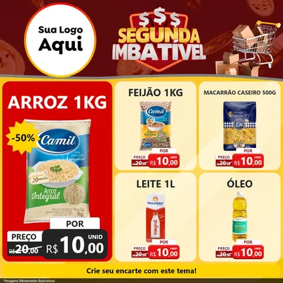 Modelo de Rede Social para Feed Facebook com o tema Segunda Imbatível para Supermercado