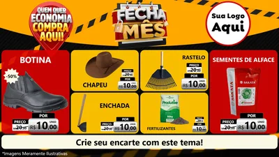 Modelo de TV para TV Horizontal com o tema Fecha Mês para Agropecuária