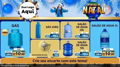 Modelo de TV para TV Horizontal com o tema Ofertas de Natal para Água e gás