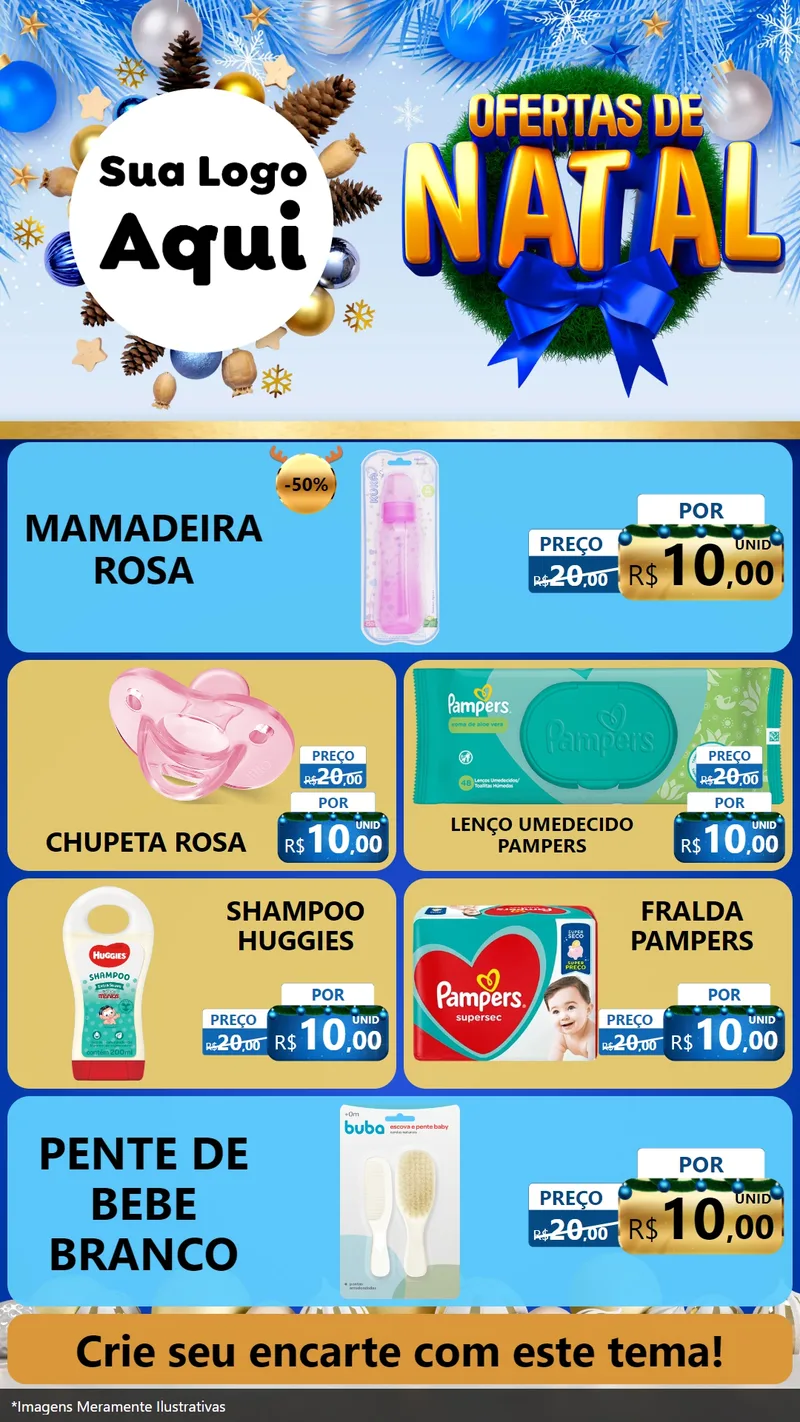 Modelo de TV para TV Vertical com o tema Ofertas de Natal para Bebês