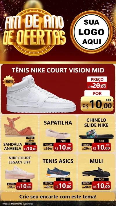 Modelo de Rede Social para Stories com o tema Fim de Ano de Ofertas para Calçados