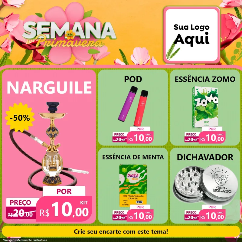 Modelo de Rede Social para Feed Facebook com o tema Semana da Primavera para Tabacaria