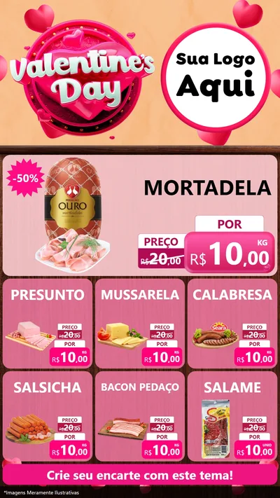Modelo de Rede Social para Stories com o tema Valentine's Day para Frios e Laticínios