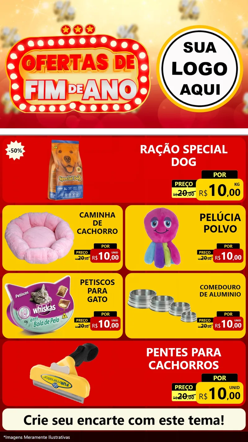 Modelo de TV para TV Vertical com o tema Ofertas de Fim de Ano para Pet Shop