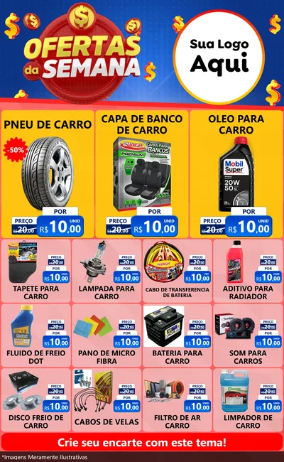 Modelo de Encarte para Encarte Grande com o tema Ofertas Da Semana para Auto peças