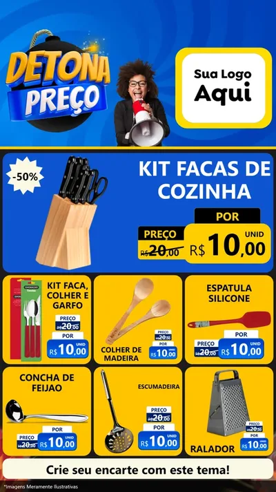 Modelo de Rede Social para Stories com o tema Detona Preços para Utilidades Domésticas