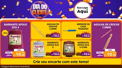 Modelo de TV para TV Horizontal com o tema Dia do Cliente para Armarinho e Aviamentos