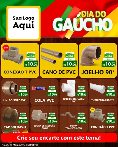 Modelo de Rede Social para Feed Instagram com o tema Dia do Gaúcho para Tubos e conexões