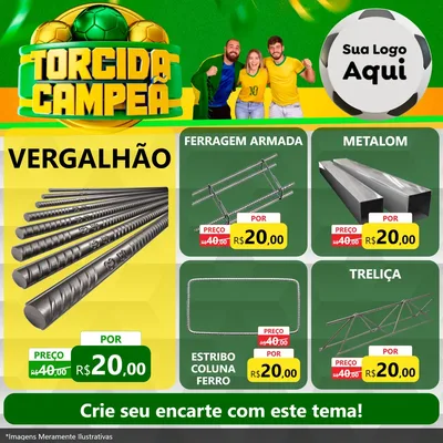 Modelo de Rede Social para Feed Facebook com o tema Torcida Campeã - Copa para Ferragens