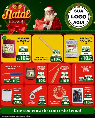 Modelo de Rede Social para Feed Instagram com o tema Natal Especial para Armarinho e Aviamentos