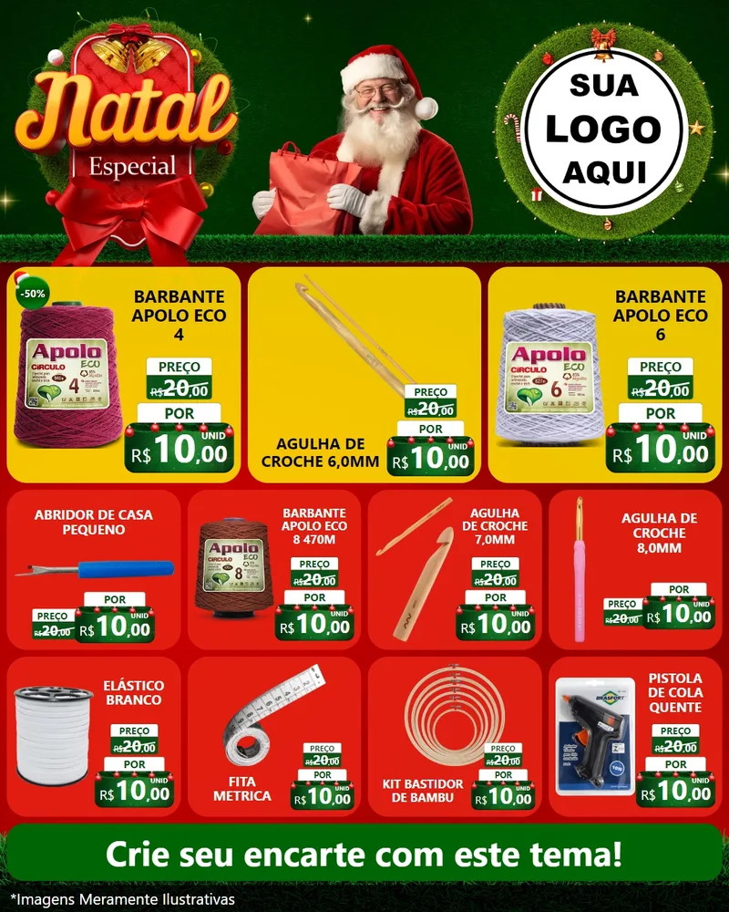 Modelo de Rede Social para Feed Instagram com o tema Natal Especial para Armarinho e Aviamentos