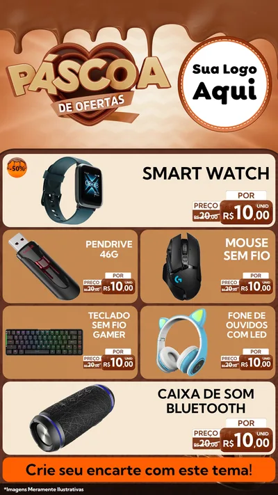 Modelo de TV para TV Vertical com o tema Páscoa de Ofertas para Informática