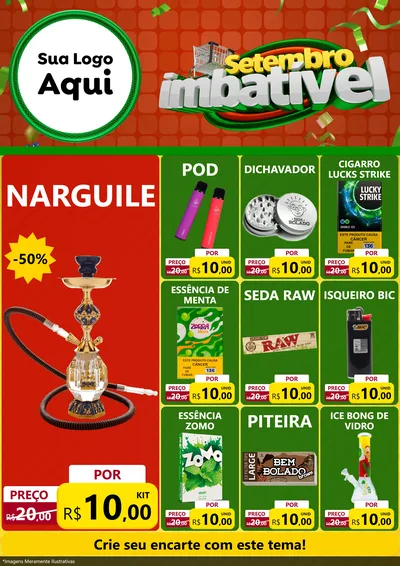 Modelo de Encarte para Encarte A4 Vertical com o tema Setembro Imbatível para Tabacaria
