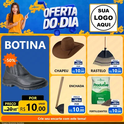 Modelo de Rede Social para Feed Facebook com o tema Oferta do Dia para Agropecuária