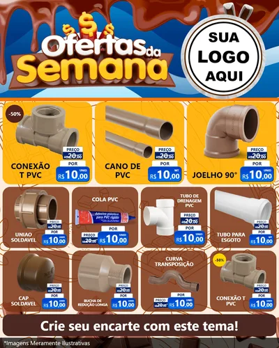 Modelo de Rede Social para Feed Instagram com o tema Ofertas da Semana - Páscoa para Tubos e conexões