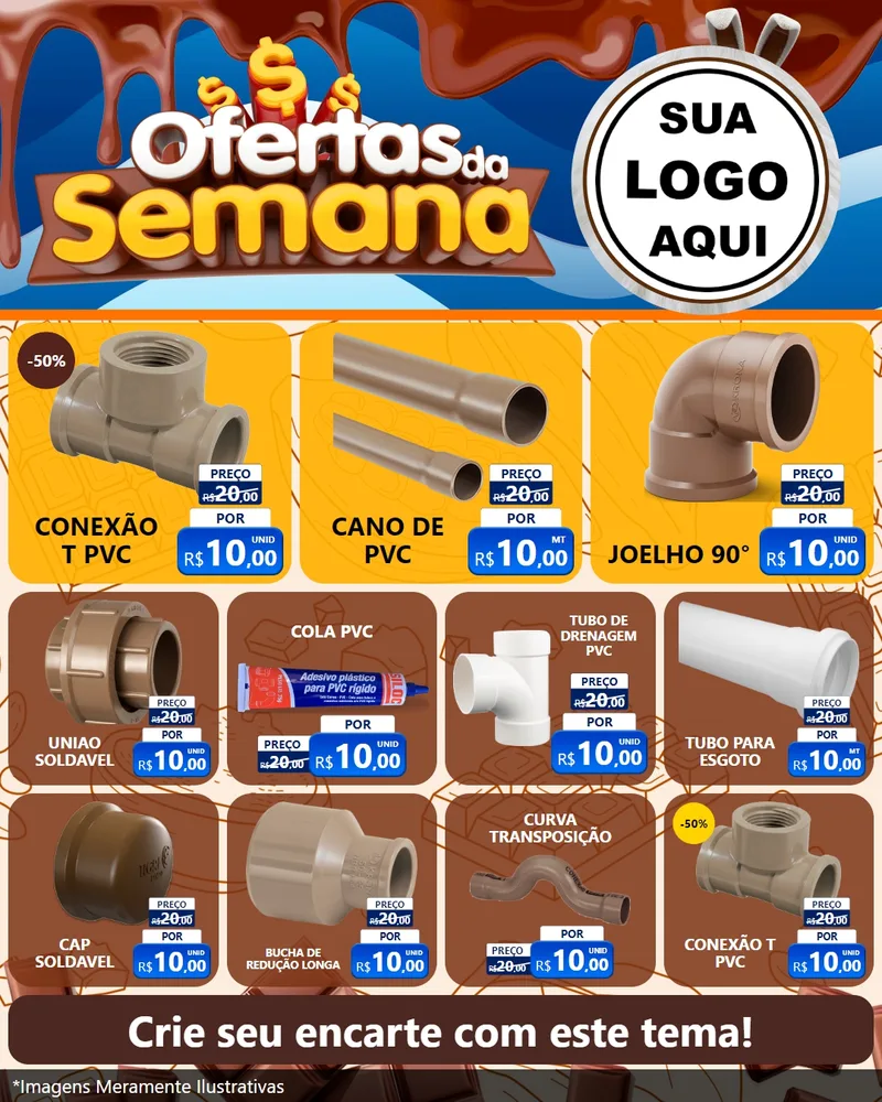 Modelo de Rede Social para Feed Instagram com o tema Ofertas da Semana - Páscoa para Tubos e conexões