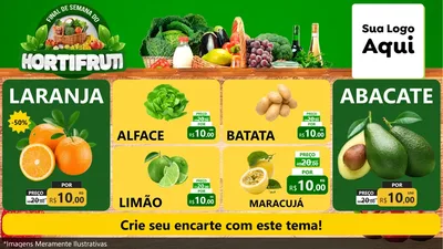 Modelo de TV para TV Horizontal com o tema Final de semana do Hortifruti para Hortifrúti