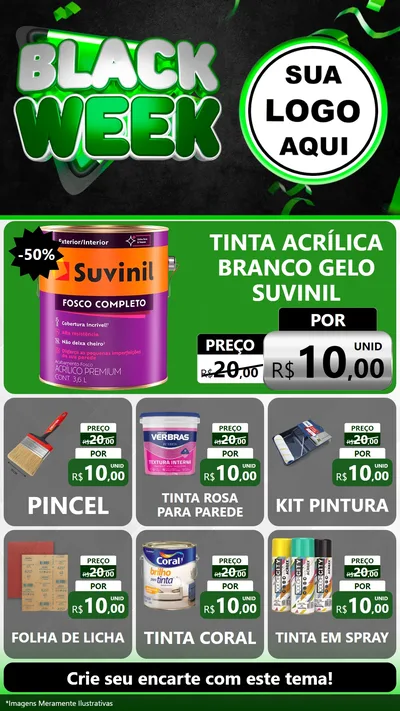 Modelo de Rede Social para Stories com o tema Black Week para Tintas e Ferramentas