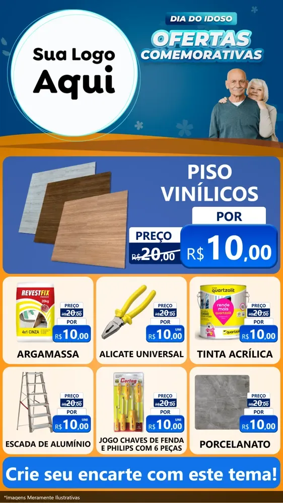 Modelo de Rede Social para Stories com o tema Dia do Idoso para Material para Construção