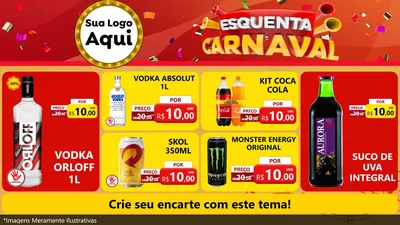 Modelo de TV para TV Horizontal com o tema Esquenta Carnaval para Distribuidora de bebidas