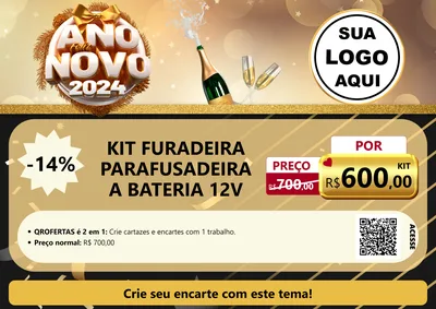 Modelo de Cartaz para Cartaz A4 Horizontal com o tema Feliz Ano Novo 2027 para Maquinas e Ferramentas
