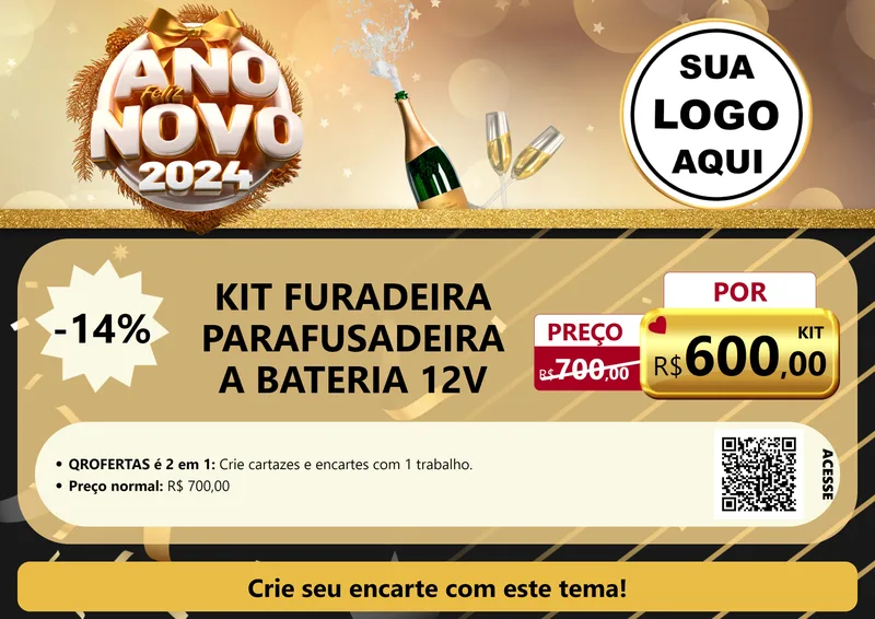 Modelo de Cartaz para Cartaz A4 Horizontal com o tema Feliz Ano Novo 2027 para Maquinas e Ferramentas