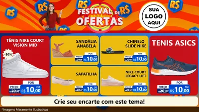 Modelo de TV para TV Horizontal com o tema Festival de Ofertas para Calçados