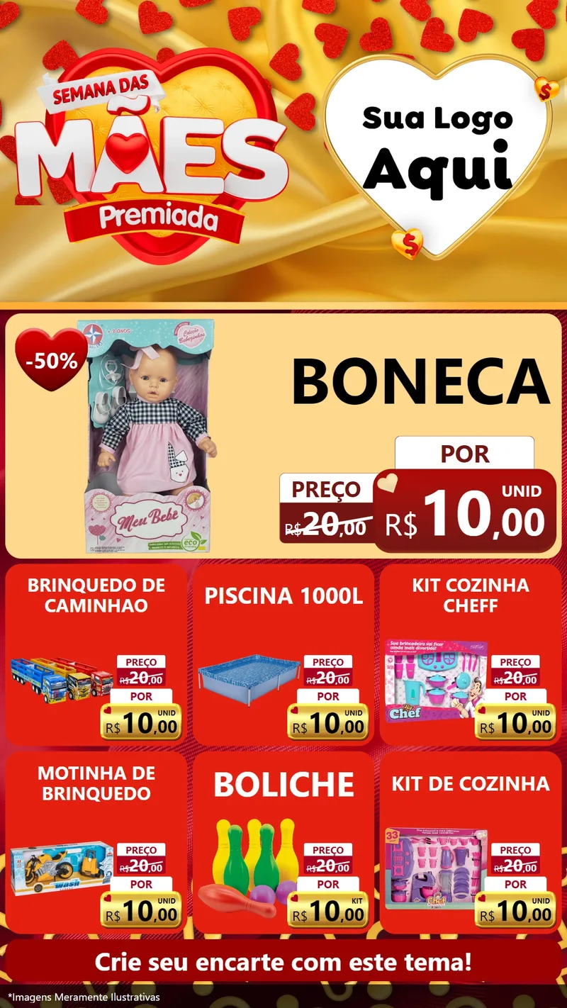 Modelo de Rede Social para Stories com o tema Semana das Mães Premiada para Brinquedos