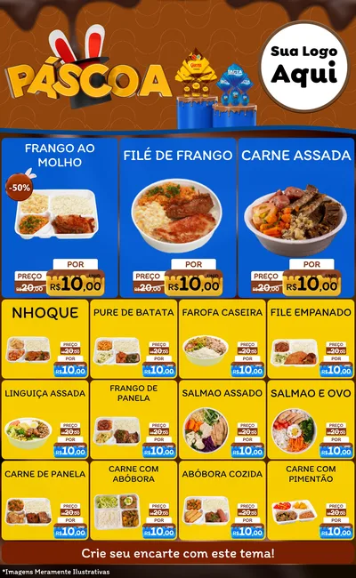 Modelo de Encarte para Encarte Grande com o tema Páscoa para Restaurante