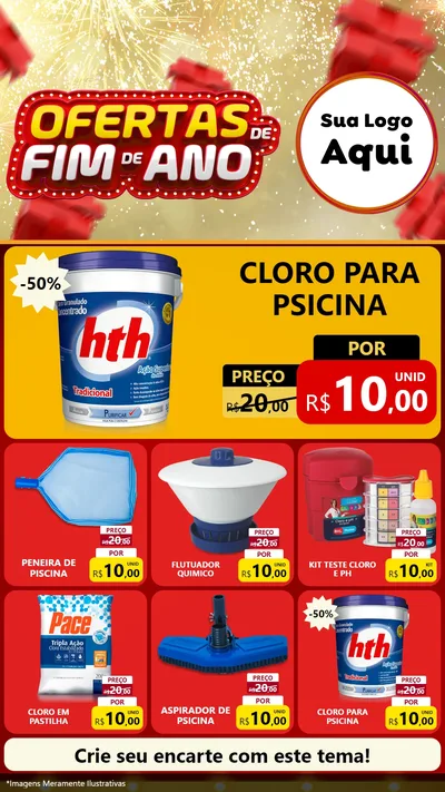 Modelo de Rede Social para Stories com o tema Ofertas de Fim de Ano para Produtos para Piscina