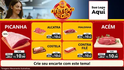 Modelo de TV para TV Horizontal com o tema Ofertaço Do Dia para Açougue