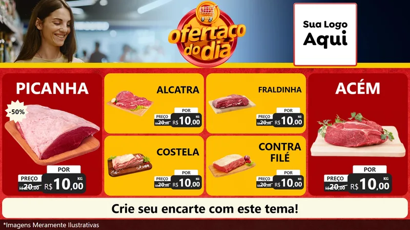 Modelo de TV para TV Horizontal com o tema Ofertaço Do Dia para Açougue