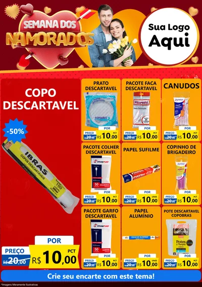 Modelo de Encarte para Encarte A4 Vertical com o tema Semana dos Namorados para Embalagens