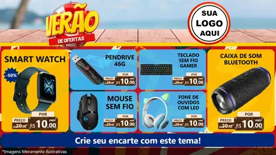 Modelo de TV para TV Horizontal com o tema Verão de Ofertas para Informática