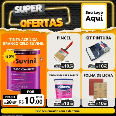 Modelo de Rede Social para Feed Facebook com o tema Super Ofertas para Tintas e Ferramentas