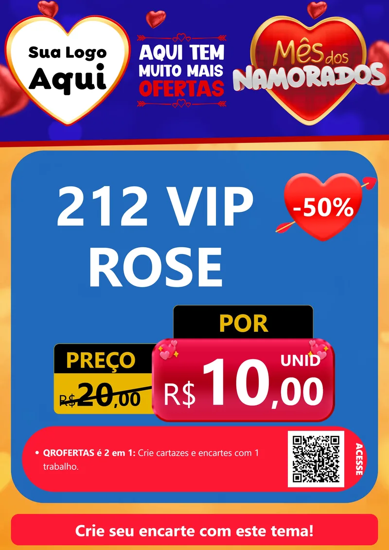 Modelo de Cartaz para Cartaz A4 Vertical com o tema Mês dos Namorados para Perfumes