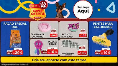 Modelo de TV para TV Horizontal com o tema Terça Super Oferta Pet Shop para Pet Shop