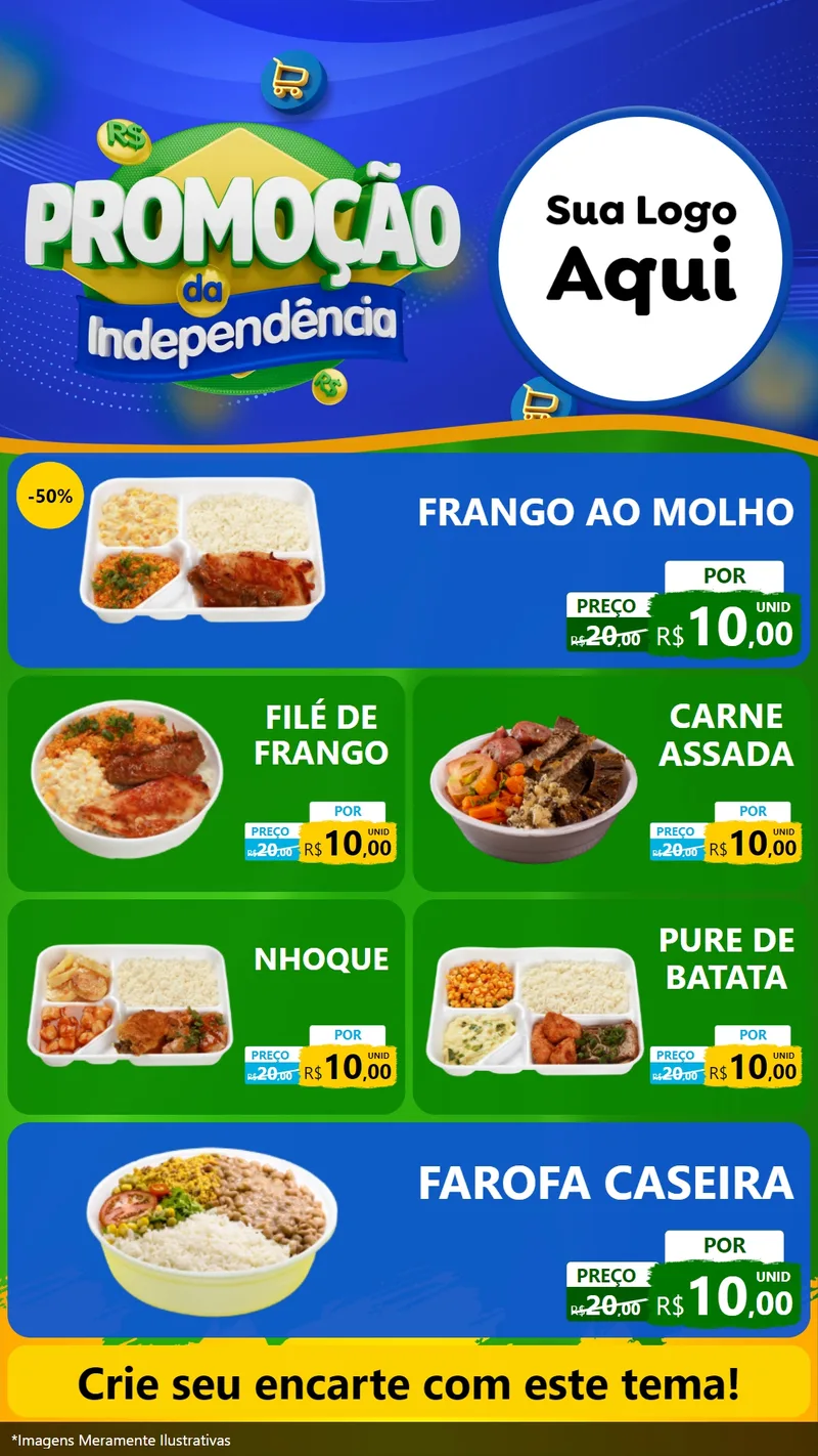 Modelo de TV para TV Vertical com o tema Promoção da Independência para Restaurante