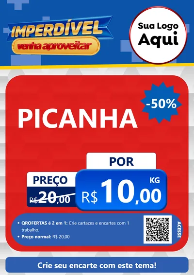 Modelo de Cartaz para Cartaz A4 Vertical com o tema Imperdível para Açougue
