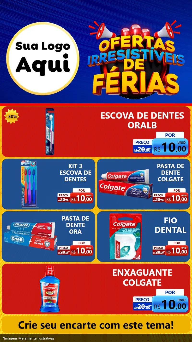 Modelo de TV para TV Vertical com o tema Ofertas Irresistíveis de Férias para Higiene Pessoal