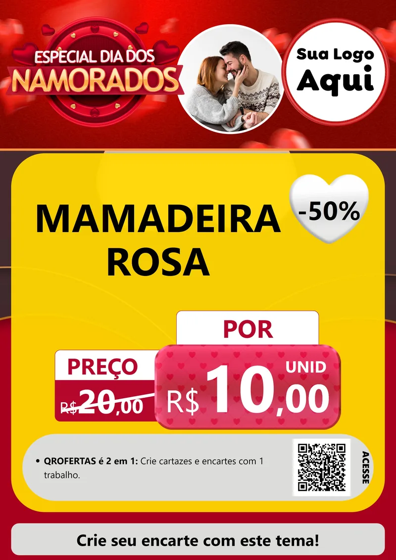 Modelo de Cartaz para Cartaz A4 Vertical com o tema Especial Dia Dos Namorados para Bebês