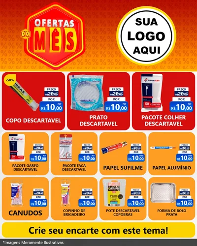 Modelo de Rede Social para Feed Instagram com o tema Ofertas do Mês para Embalagens