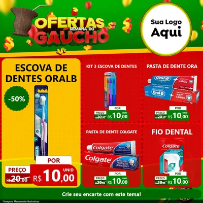 Modelo de Rede Social para Feed Facebook com o tema Ofertas Semana Do Gaúcho para Higiene Pessoal