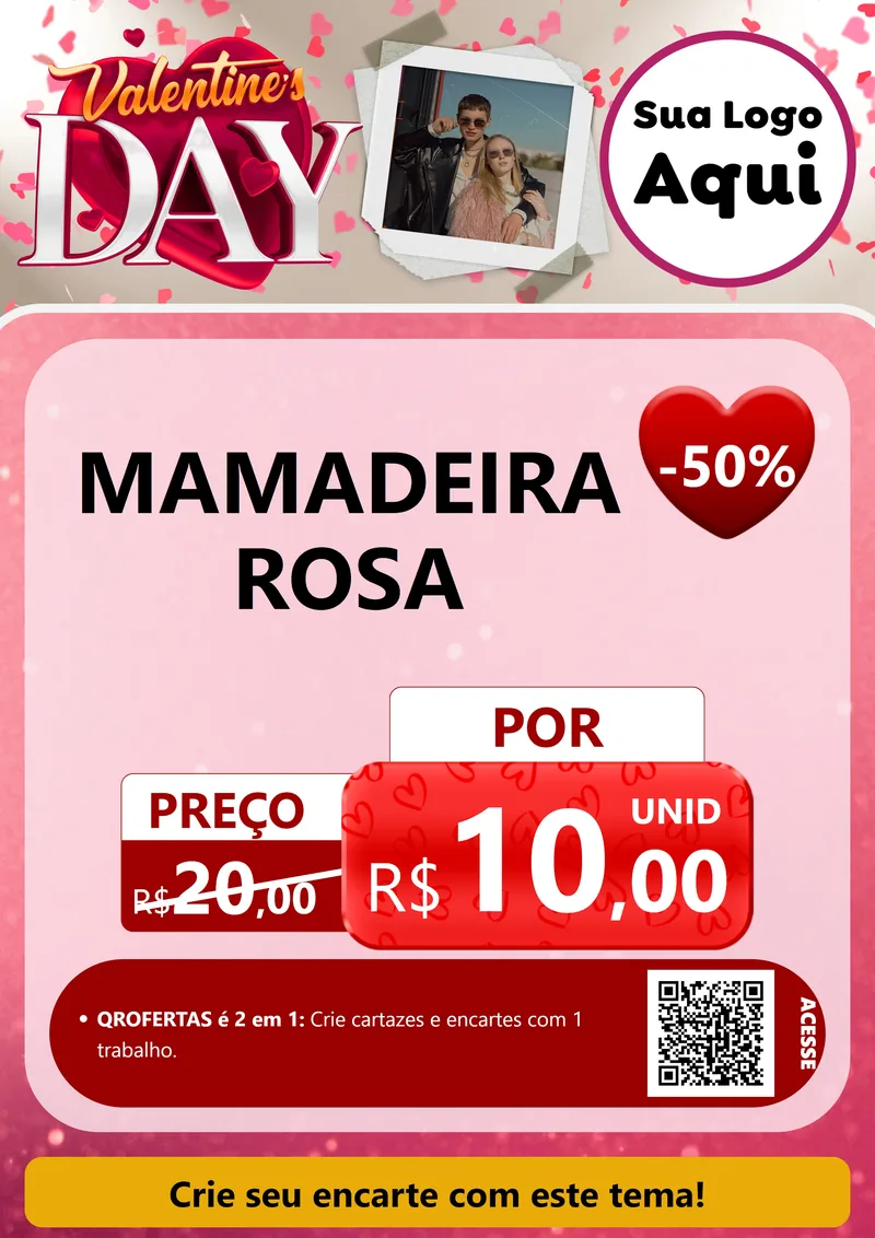 Modelo de Cartaz para Cartaz A4 Vertical com o tema Valentine's Day para Bebês