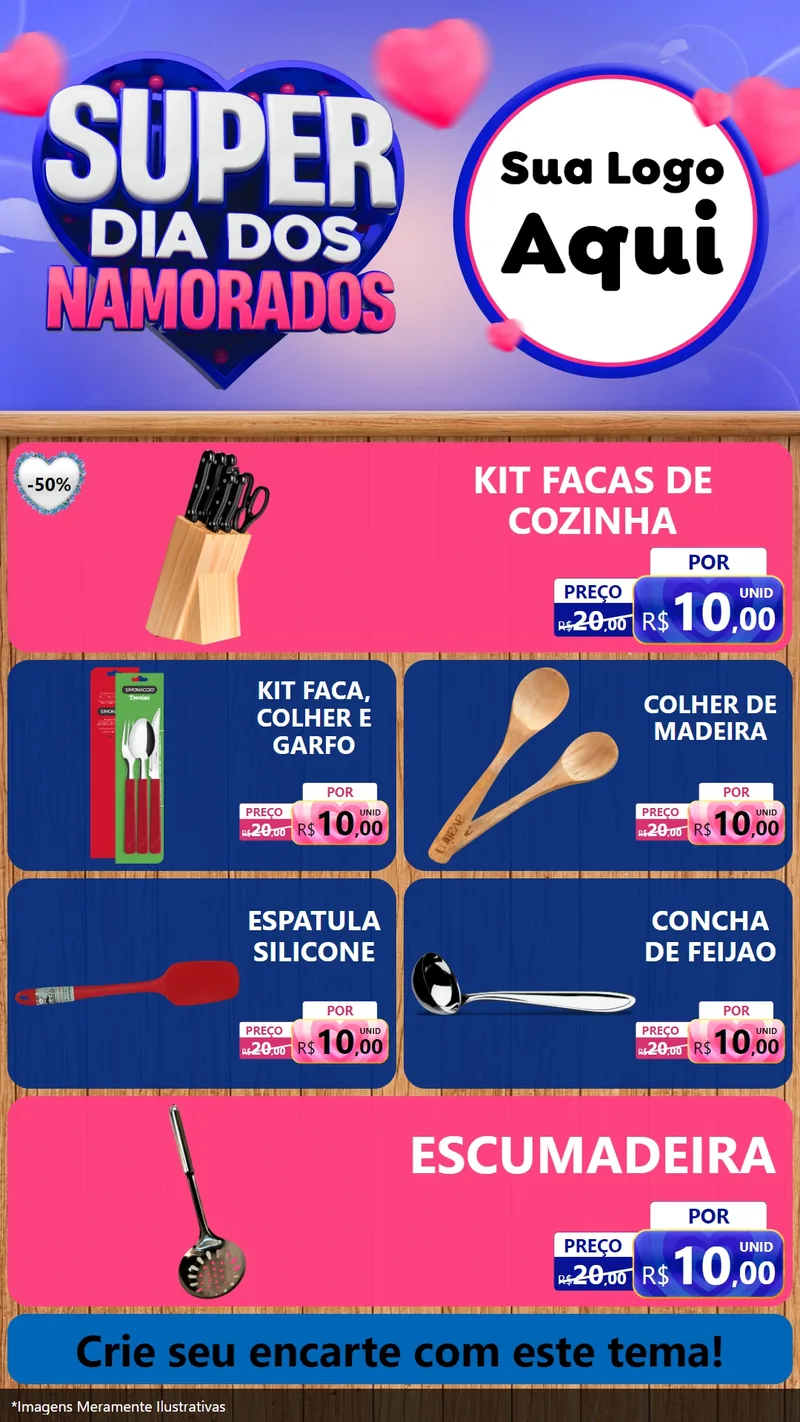 Modelo de TV para TV Vertical com o tema Super Dia dos Namorados para Utilidades Domésticas