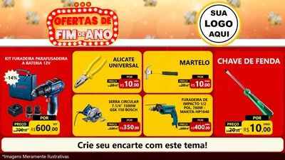 Modelo de TV para TV Horizontal com o tema Ofertas de Fim de Ano para Maquinas e Ferramentas
