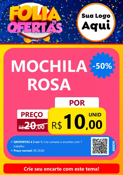 Modelo de Cartaz para Cartaz A4 Vertical com o tema Folia de Ofertas para Papelaria