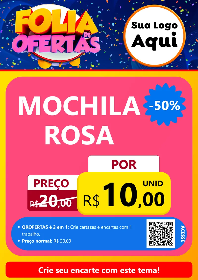 Modelo de Cartaz para Cartaz A4 Vertical com o tema Folia de Ofertas para Papelaria
