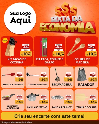 Modelo de Rede Social para Feed Instagram com o tema Sexta da Economia para Utilidades Domésticas