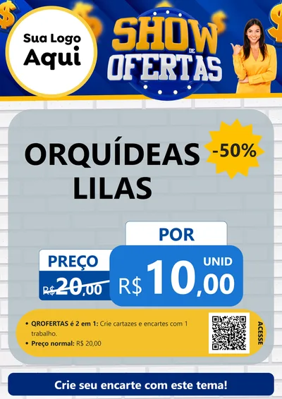 Modelo de Cartaz para Cartaz A4 Vertical com o tema Show de Ofertas para Floricultura e jardim
